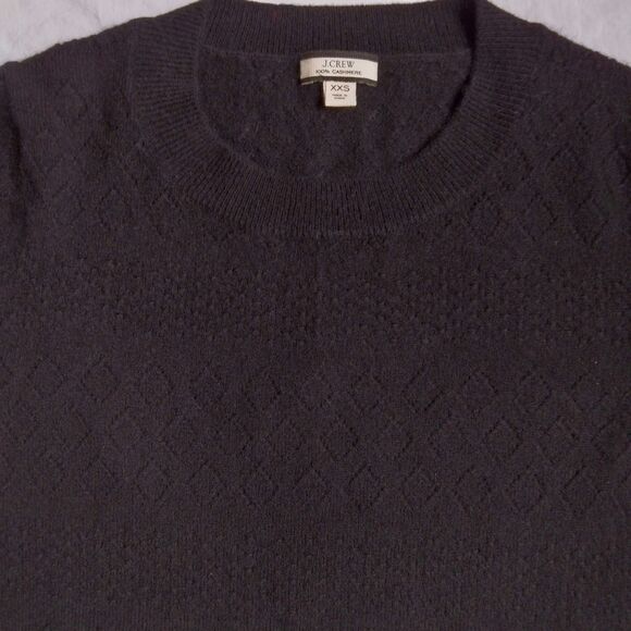 J.Crew Cashmere Sweater Pointelle Black Women's Size XXS - Picture 11 of 15